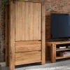 Wohnen Highboards<79x155x45 Wohnzimmer Schrank aus Eiche Massivholz - Tailuv