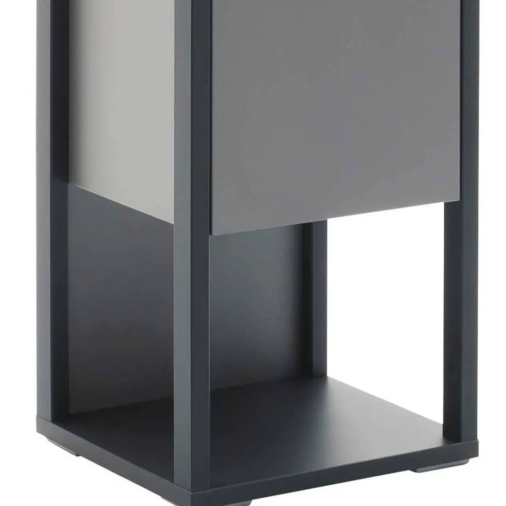 Wohnen Vitrinen<40x178x37 Wohnzimmer Schrank in Grau & Anthrazit - Ridona I