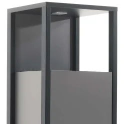 Wohnen Vitrinen<40x178x37 Wohnzimmer Schrank in Grau & Anthrazit - Ridona I