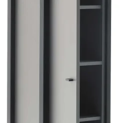 Wohnen Vitrinen<40x178x37 Wohnzimmer Schrank in Grau & Anthrazit - Ridona I