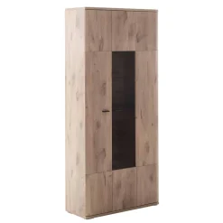 Wohnen Vitrinen<90x200x37 Wohnzimmer Schrank mit Glas Einsatz - Comrinaca