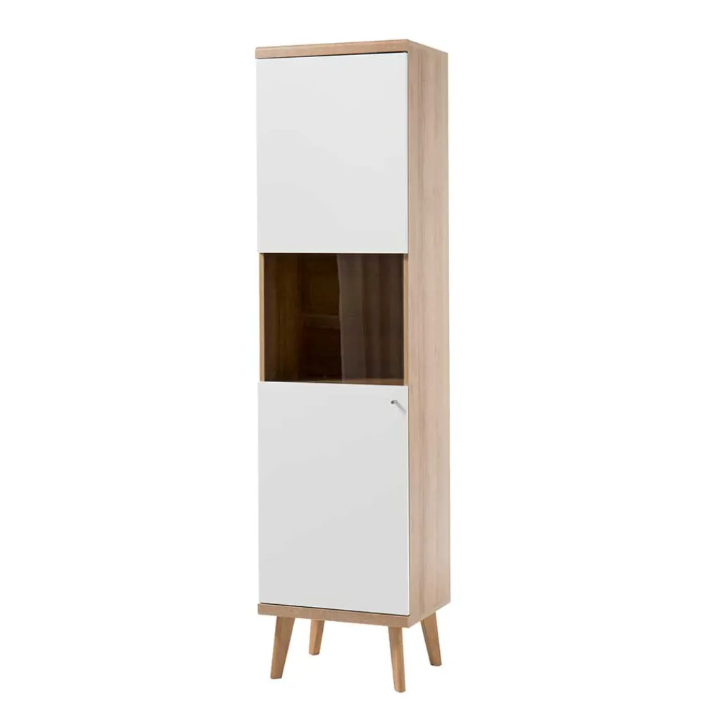 Wohnen Vitrinen|Schränke<50x197x40 Wohnzimmer Schrank mit Glas - Cablos I