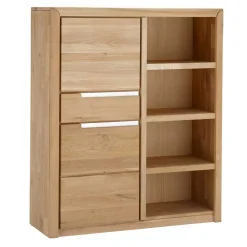 Wohnen Regale<114x134x41 Wohnzimmer Schrank mit Regal Teil - Croconia