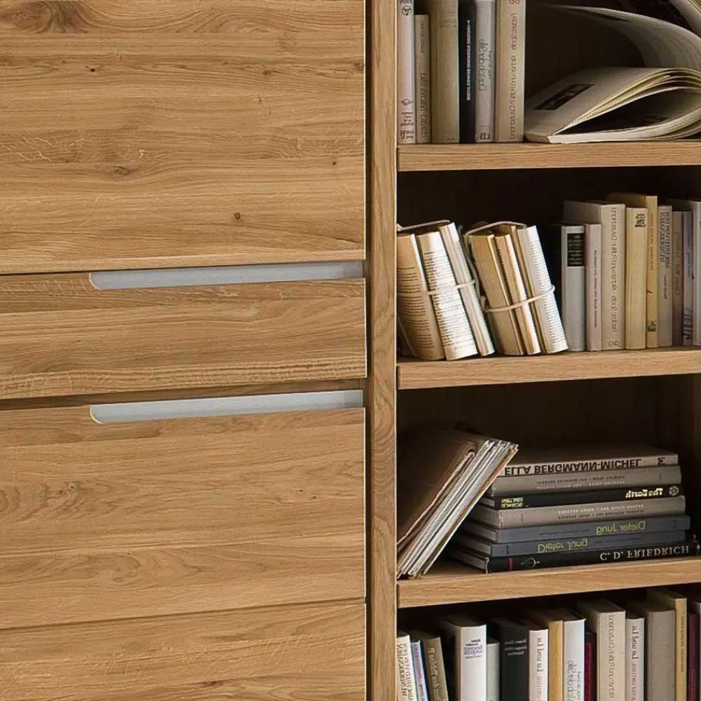 Wohnen Regale<114x134x41 Wohnzimmer Schrank mit Regal Teil - Croconia