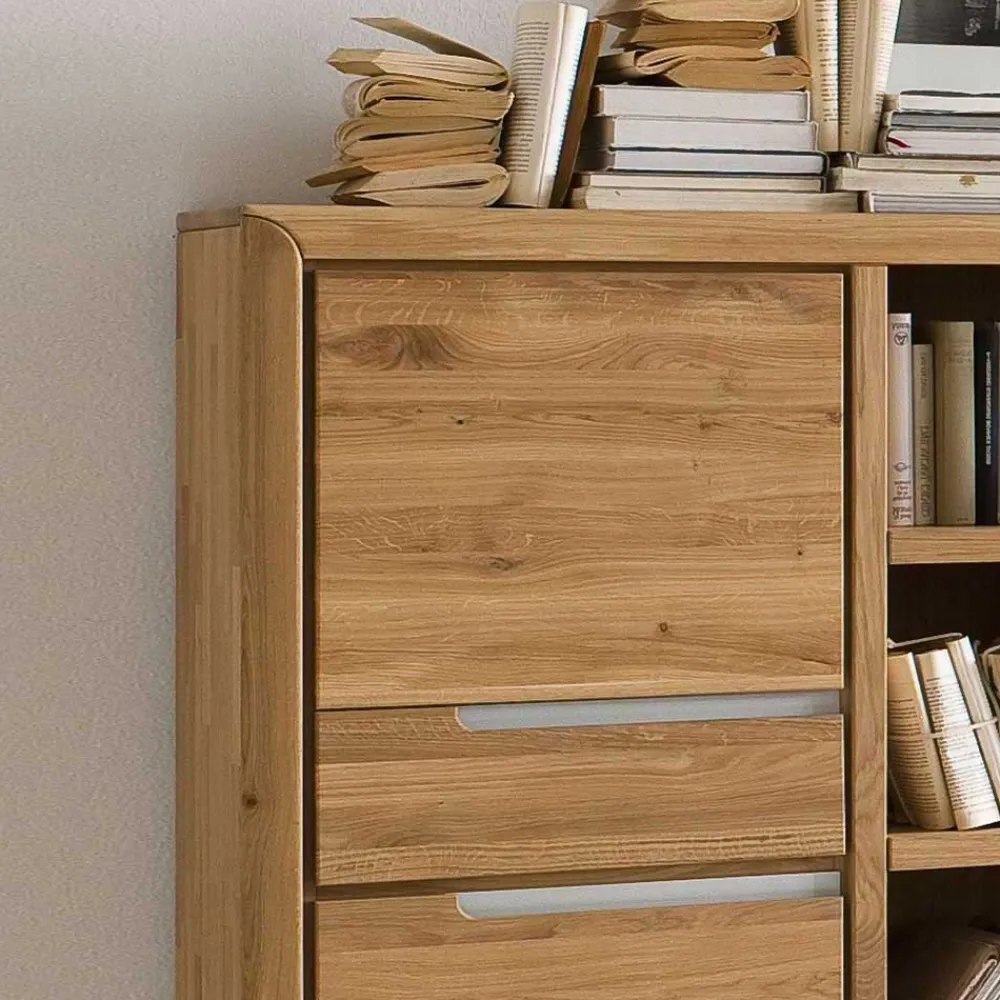 Wohnen Regale<114x134x41 Wohnzimmer Schrank mit Regal Teil - Croconia