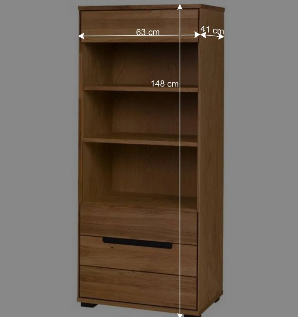 Wohnen Regale|Vitrinen<63x148x41 Wohnzimmerregal in Eiche - Sennya I