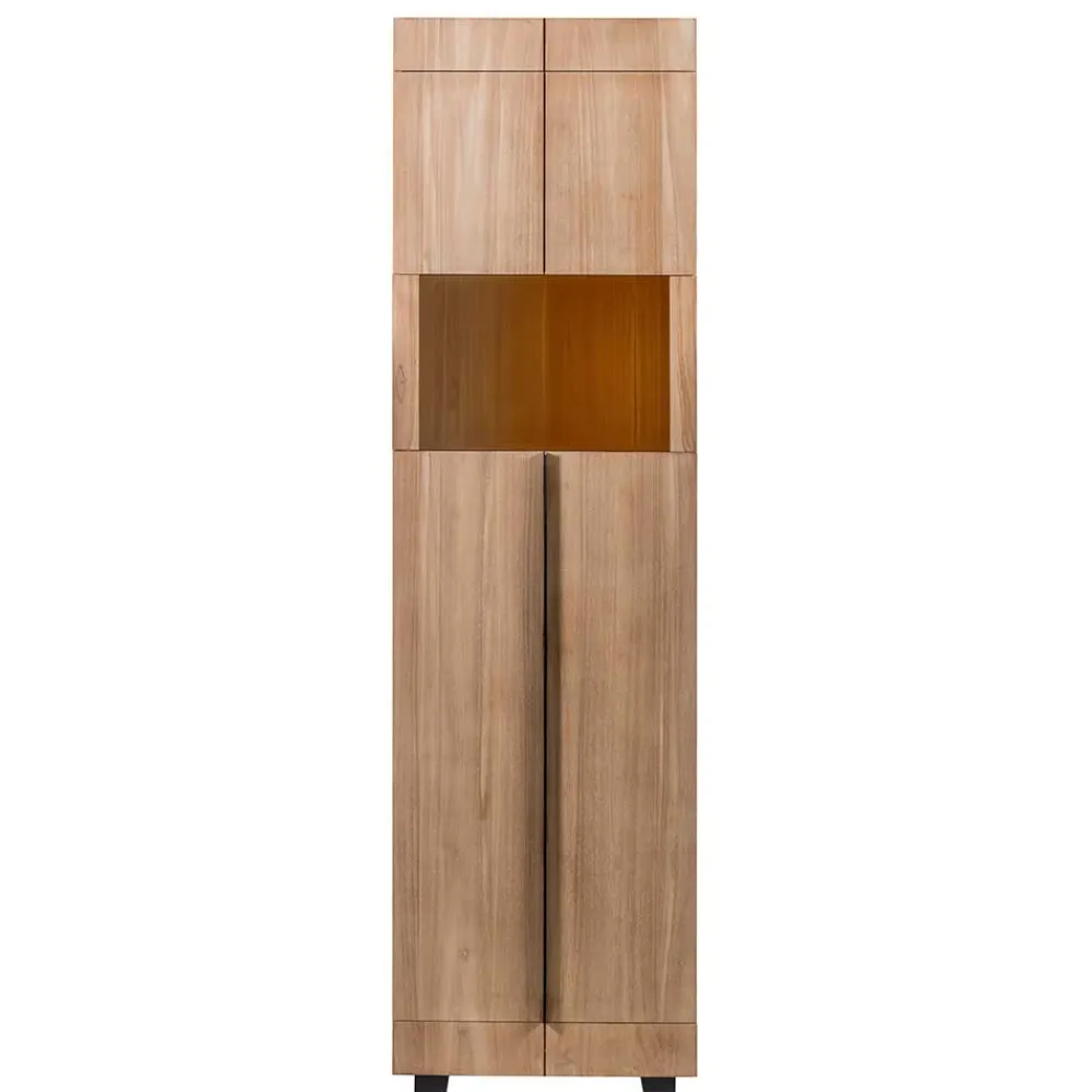 Wohnen Vitrinen<57x200x48 Wohnzimmerschrank aus Teak - Nekella I