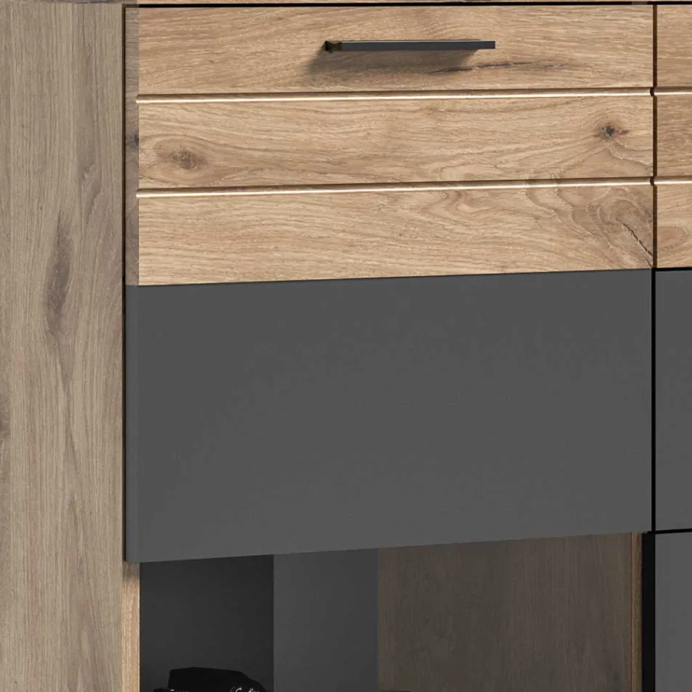 Wohnen Highboards|Vitrinen<140x134x37 Wohnzimmerschrank Highboard mit Glas - Lucios