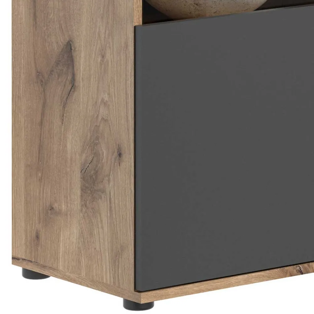 Wohnen Highboards|Vitrinen<140x134x37 Wohnzimmerschrank Highboard mit Glas - Lucios