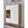 Wohnen Vitrinen|Schränke<90x134x40 Wohnzimmerschrank in Weiß & Eiche - Cablos