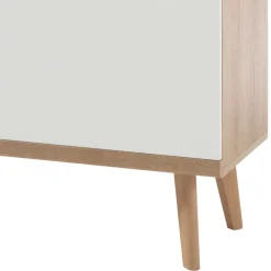 Wohnen Vitrinen|Schränke<90x134x40 Wohnzimmerschrank in Weiß & Eiche - Cablos