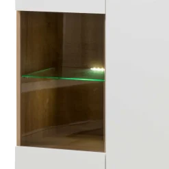 Wohnen Vitrinen|Schränke<90x134x40 Wohnzimmerschrank in Weiß & Eiche - Cablos