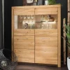 Wohnen Vitrinen|Schränke<118x141x40 Wohnzimmerschrank mit Glaseinsätzen - Loitons