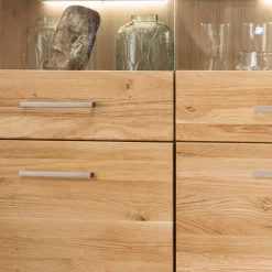 Wohnen Vitrinen|Schränke<118x141x40 Wohnzimmerschrank mit Glaseinsätzen - Loitons