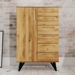 Wohnen Highboards<91x140x45 Wohnzimmerschrank mit sechs Schubladen - Mandirov
