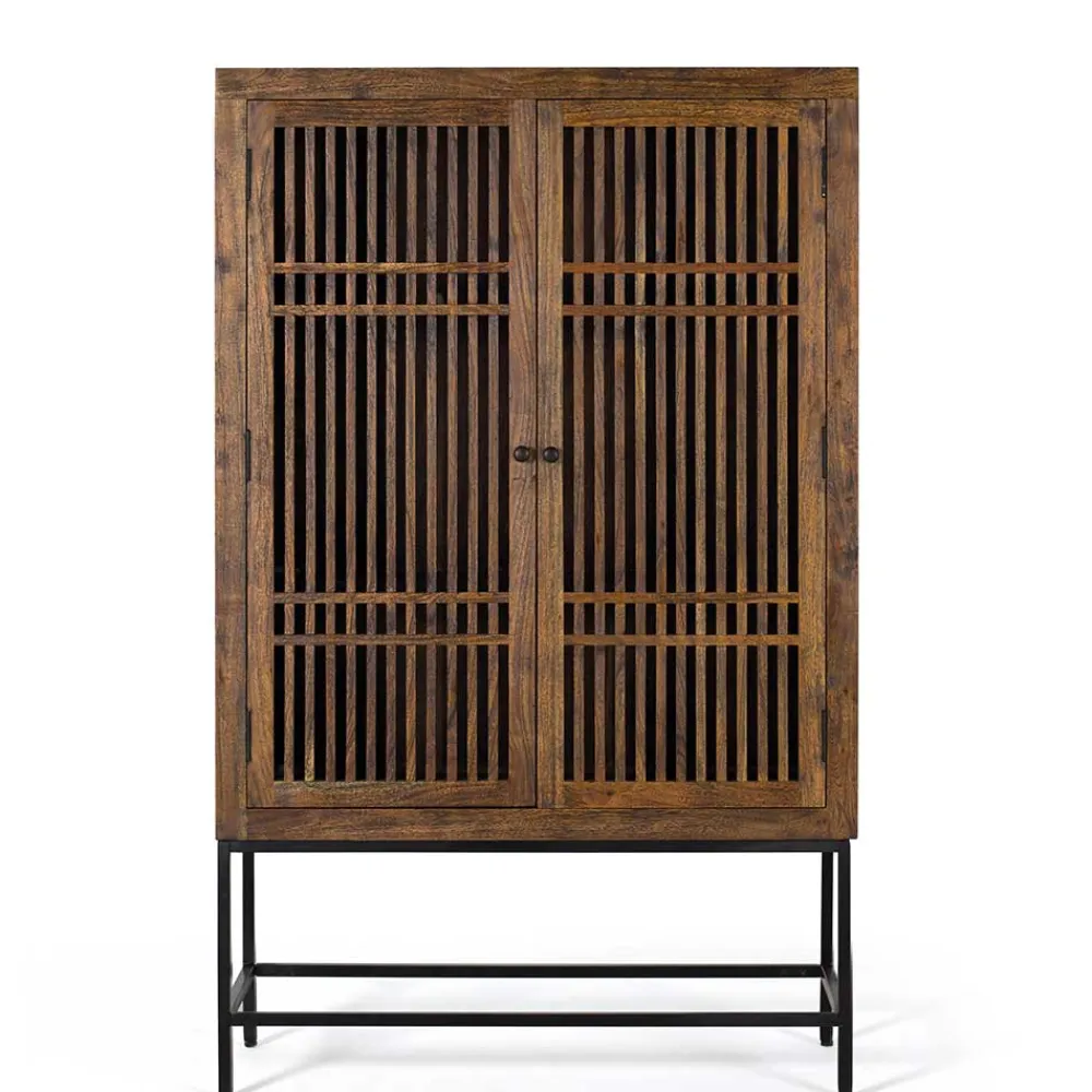 Wohnen Vitrinen<100x160x45 Wohnzimmerschrank mit zwei Türen - Charin