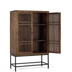 Wohnen Vitrinen<100x160x45 Wohnzimmerschrank mit zwei Türen - Charin