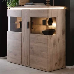 Wohnen Highboards|Kommoden<150x124x38 Wohnzimmerschrank mit Glas modern - Bekunion