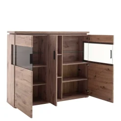 Wohnen Highboards|Kommoden<150x124x38 Wohnzimmerschrank mit Glas modern - Bekunion