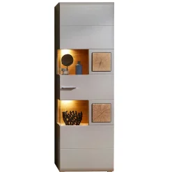 Wohnen Vitrinen<65x205x37 Wohnzimmerschrank mit Glaseinsätzen - Fraguca I
