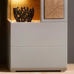 Wohnen Vitrinen<65x205x37 Wohnzimmerschrank mit Glaseinsätzen - Fraguca I