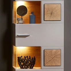 Wohnen Vitrinen<65x205x37 Wohnzimmerschrank mit Glaseinsätzen - Fraguca I