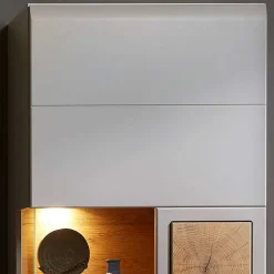 Wohnen Vitrinen<65x205x37 Wohnzimmerschrank mit Glaseinsätzen - Fraguca I