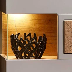 Wohnen Vitrinen<65x205x37 Wohnzimmerschrank mit Glaseinsätzen - Fraguca I