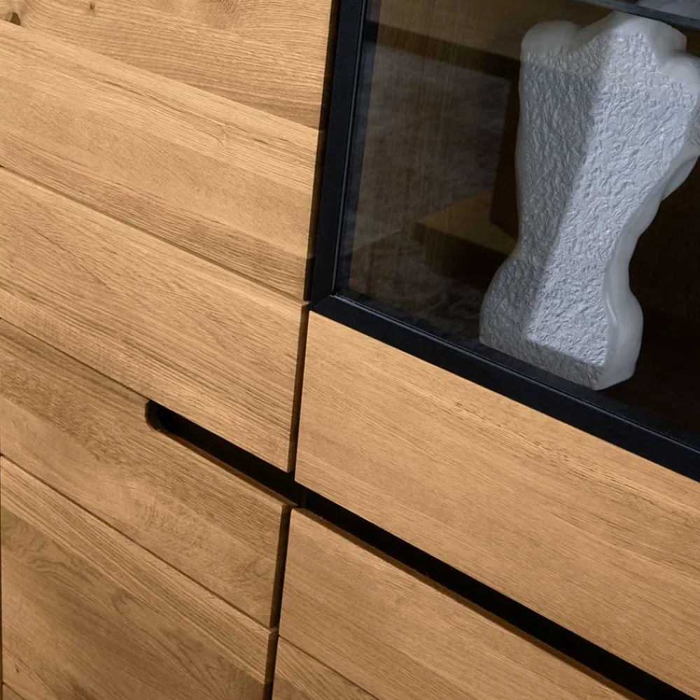 Wohnen Vitrinen<102x197x42 Wohnzimmerschrank mit Glas - 4-türig - Sennya