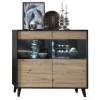 Wohnen Sideboards<126x118x40 Wohnzimmerschrank mit Glaseinsatz - Paniera