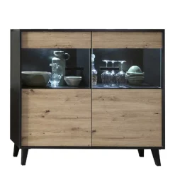 Wohnen Sideboards<126x118x40 Wohnzimmerschrank mit Glaseinsatz - Paniera