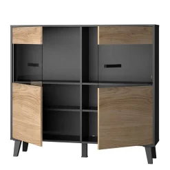 Wohnen Sideboards<126x118x40 Wohnzimmerschrank mit Glaseinsatz - Paniera