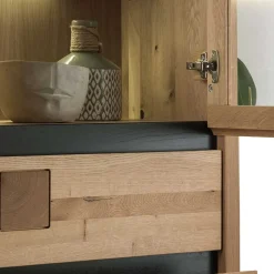 Wohnen Vitrinen<65x148x40 Wohnzimmerschrank mit Glastür - Embleys