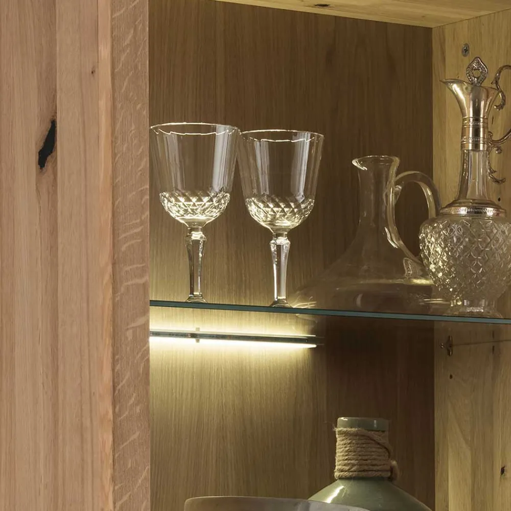 Wohnen Vitrinen<65x148x40 Wohnzimmerschrank mit Glastür - Embleys