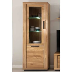 Wohnen Vitrinen<72x200x40 Wohnzimmervitrine teilmassiv - Vlacoma