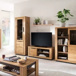 Wohnen Vitrinen<72x200x40 Wohnzimmervitrine teilmassiv - Vlacoma