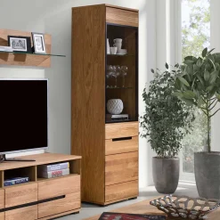 Wohnen Vitrinen<63x197x42 Wohnzimmervitrine 2-türig - Sennya