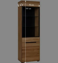 Wohnen Vitrinen<63x197x42 Wohnzimmervitrine 2-türig - Sennya