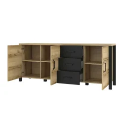 Wohnen Sideboards<193x79x43 Zweifarbiges Sideboard in Eiche NB - Kanellas