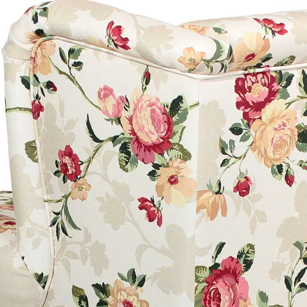 Wohnen Sessel<XXL Landhaus Sessel mit Rosen Muster - Gelvino