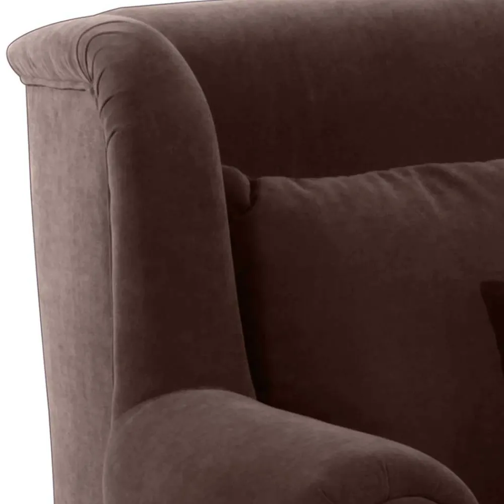 Wohnen Sessel<XXL Polstersessel in Braun Velours - Snoud