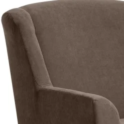Wohnen Sessel<XXL Sessel mit Velours Stoffbezug in Beigegrau - Georgia