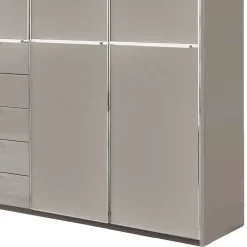 Wohnen Kleiderschränke|Schränke<XXL-Kleiderschrank in Hellgrau mit Glasfront - Nucina