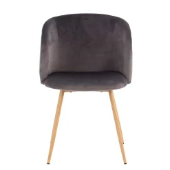 Wohnen Stühle<Zwei Esstischstühle in Grau Samt - Antonio (2er Set)