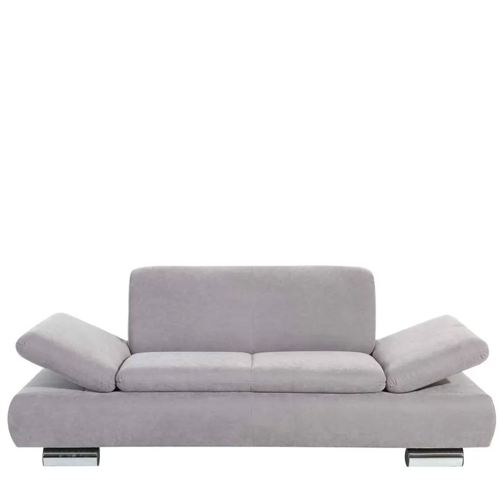 Wohnen Sofas<Zweier Sofa in Silbergrau und Chrom - Bergion