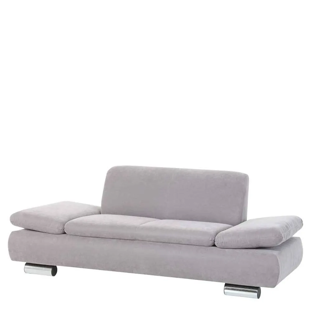 Wohnen Sofas<Zweier Sofa in Silbergrau und Chrom - Bergion