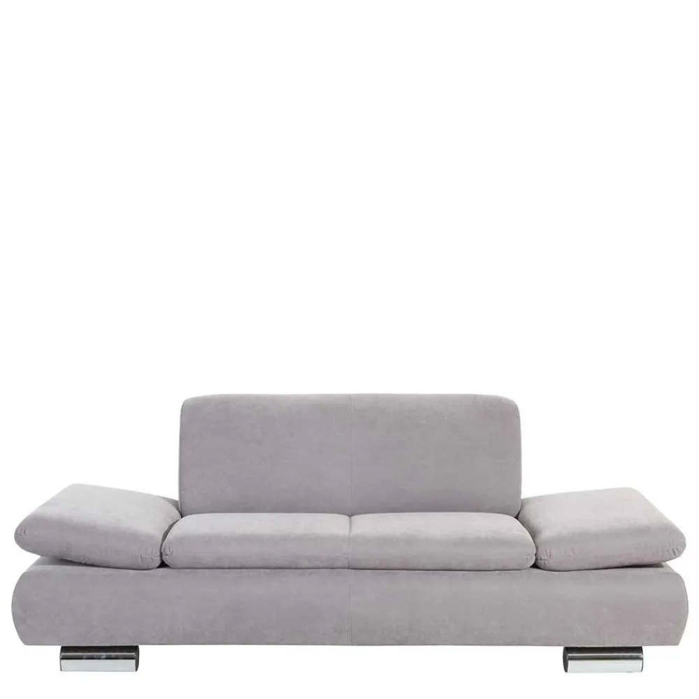 Wohnen Sofas<Zweier Sofa in Silbergrau und Chrom - Bergion