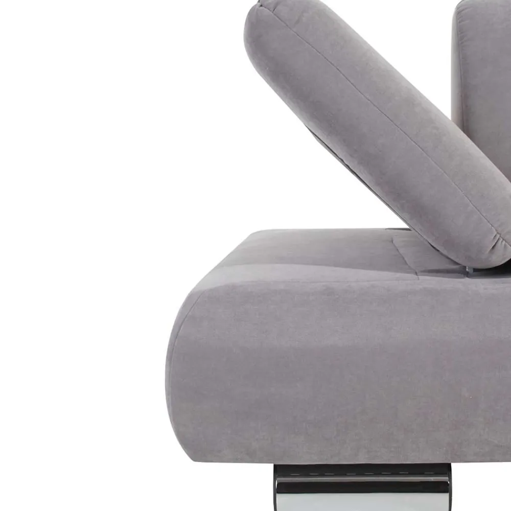 Wohnen Sofas<Zweier Sofa in Silbergrau und Chrom - Bergion