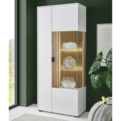 Wohnen Vitrinen<Zweifarbige Wohnzimmervitrine modern - Nenaloro