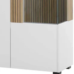 Wohnen Vitrinen<Zweifarbige Wohnzimmervitrine modern - Nenaloro